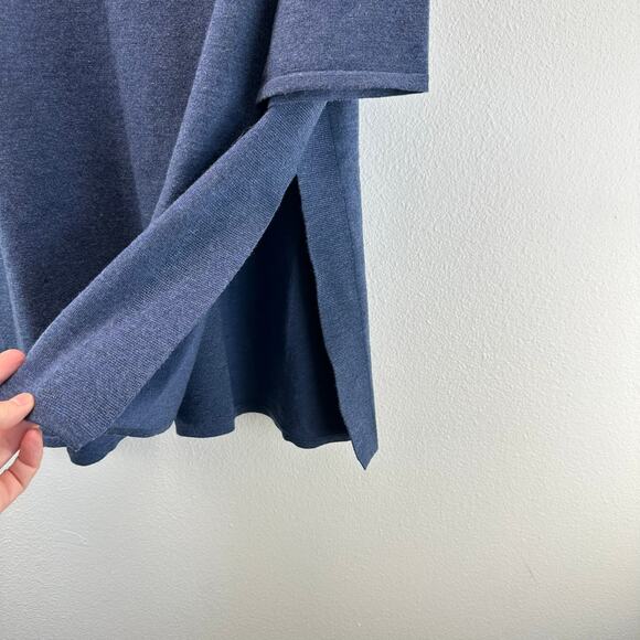 Poetry Merino Wool Tunic Sweater Collared half Button Down Blue 12 - Picture 5 of 10